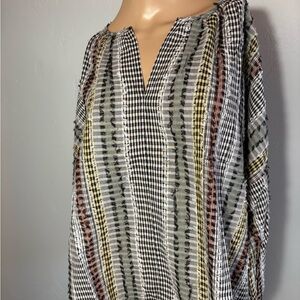 Lou and Grey Multi-Color Striped Blouse NWT